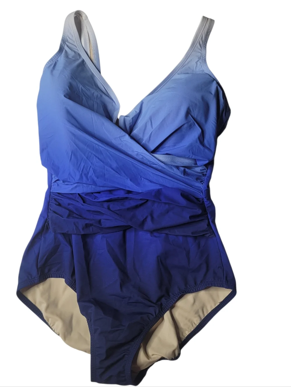 Lands End Women's New SlenderSuit Wrap One Piece Swimsuit Size 14D - Picture 7 of 7